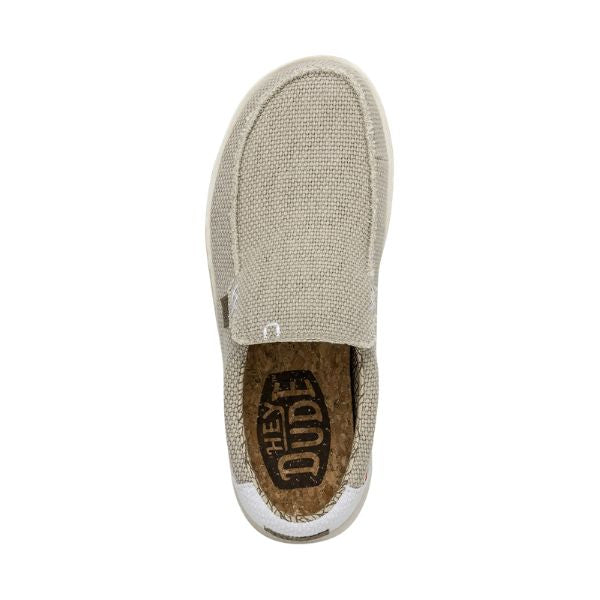Hey Dude Mikka Braided mocassini in tessuto bianco