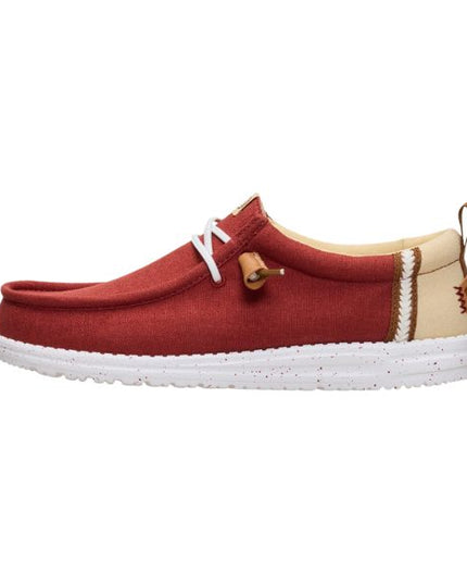 Hey Dude Wally Craft Linen mocassini in tessuto Rosso