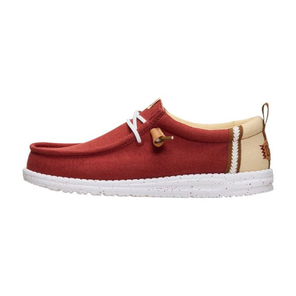 Hey Dude Wally Craft Linen mocassini in tessuto Rosso
