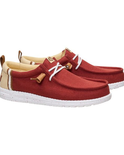 Hey Dude Wally Craft Linen mocassini in tessuto Rosso