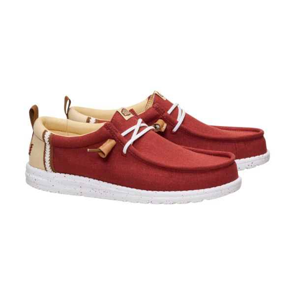 Hey Dude Wally Craft Linen mocassini in tessuto Rosso