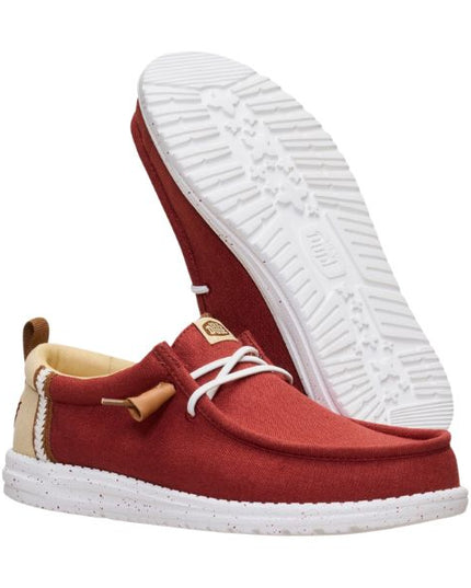 Hey Dude Wally Craft Linen mocassini in tessuto Rosso