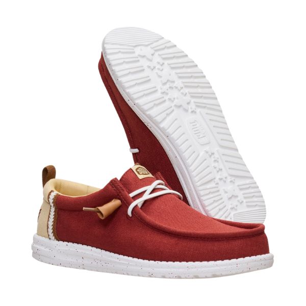 Hey Dude Wally Craft Linen mocassini in tessuto Rosso