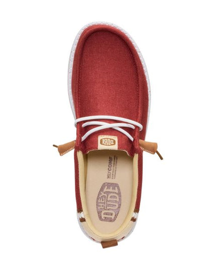 Hey Dude Wally Craft Linen mocassini in tessuto Rosso