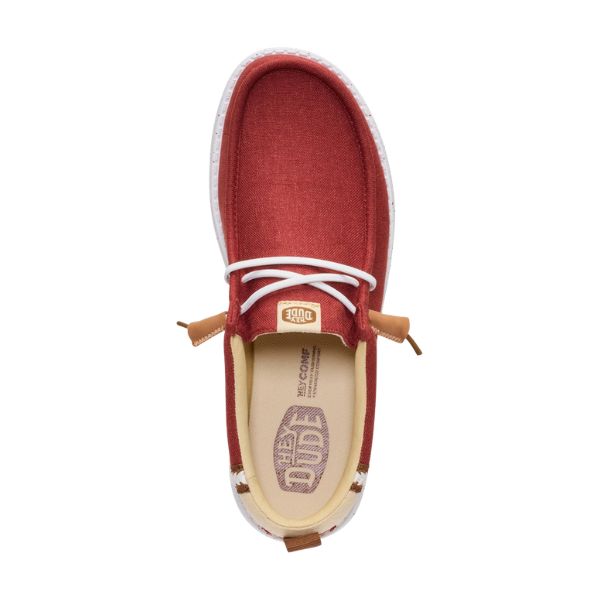 Hey Dude Wally Craft Linen mocassini in tessuto Rosso
