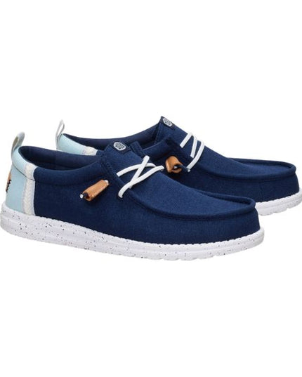 Hey Dude Wally Craft Linen mocassini in tessuto Blu