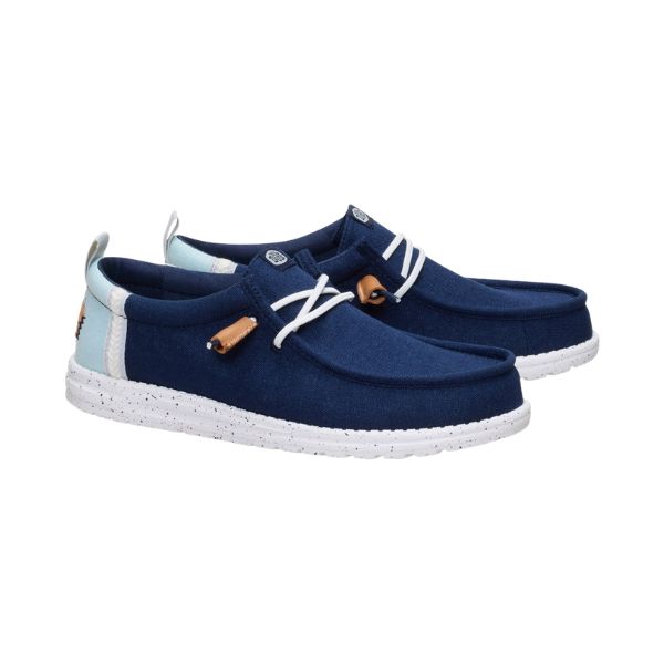 Hey Dude Wally Craft Linen mocassini in tessuto Blu