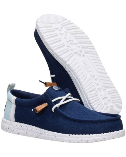 Hey Dude Wally Craft Linen mocassini in tessuto Blu