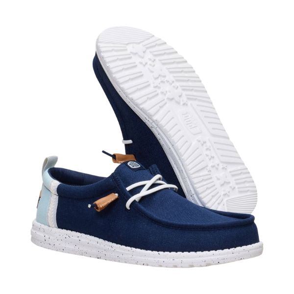 Hey Dude Wally Craft Linen mocassini in tessuto Blu