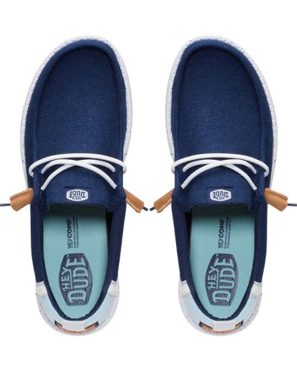 Hey Dude Wally Craft Linen mocassini in tessuto Blu