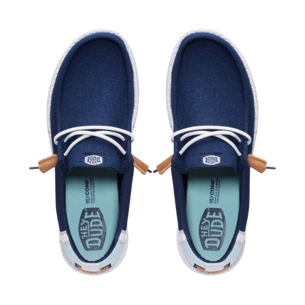 Hey Dude Wally Craft Linen mocassini in tessuto Blu