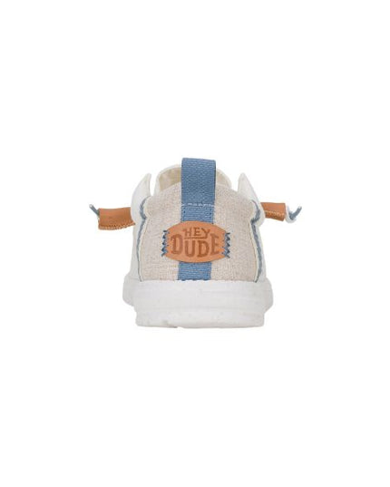 Hey Dude Wally Craft Linen mocassini in tessuto Bianco e grigio