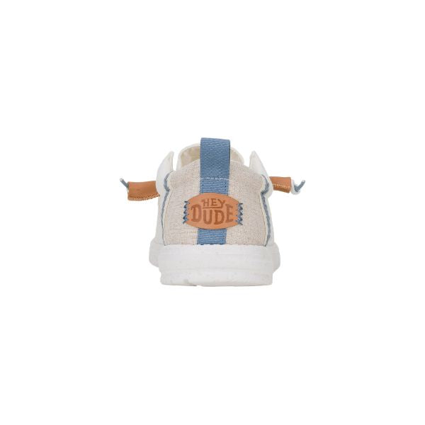 Hey Dude Wally Craft Linen mocassini in tessuto Bianco e grigio