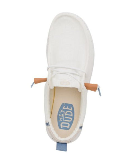 Hey Dude Wally Craft Linen mocassini in tessuto Bianco e grigio