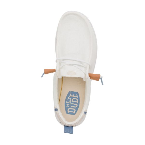 Hey Dude Wally Craft Linen mocassini in tessuto Bianco e grigio