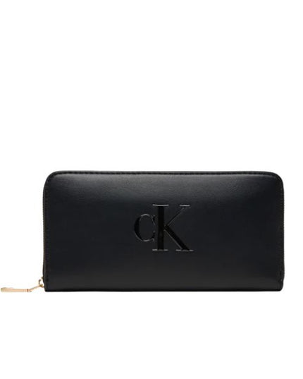 Calvin Klein LV04F1077G portafogli zip around con logo smaltato