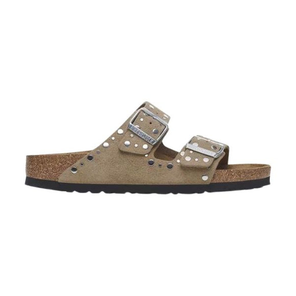Birkenstock Arizona in pelle scamosciata con borchie Taupe
