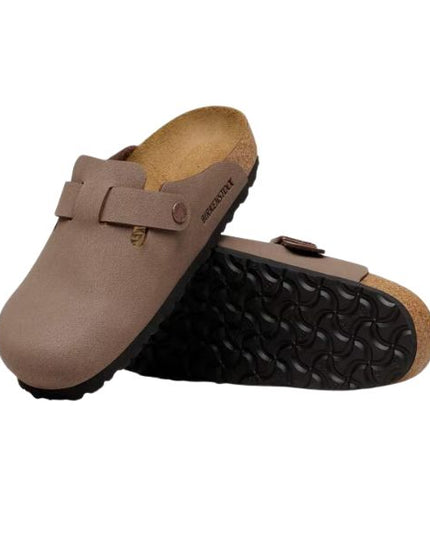 Birkenstock Boston Tex Birko Flor in nubuck Mocca