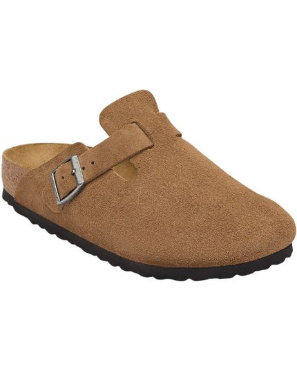 Birkenstock Boston in pelle scamosciata Dark Tea