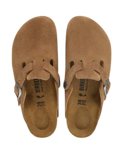 Birkenstock Boston in pelle scamosciata Dark Tea
