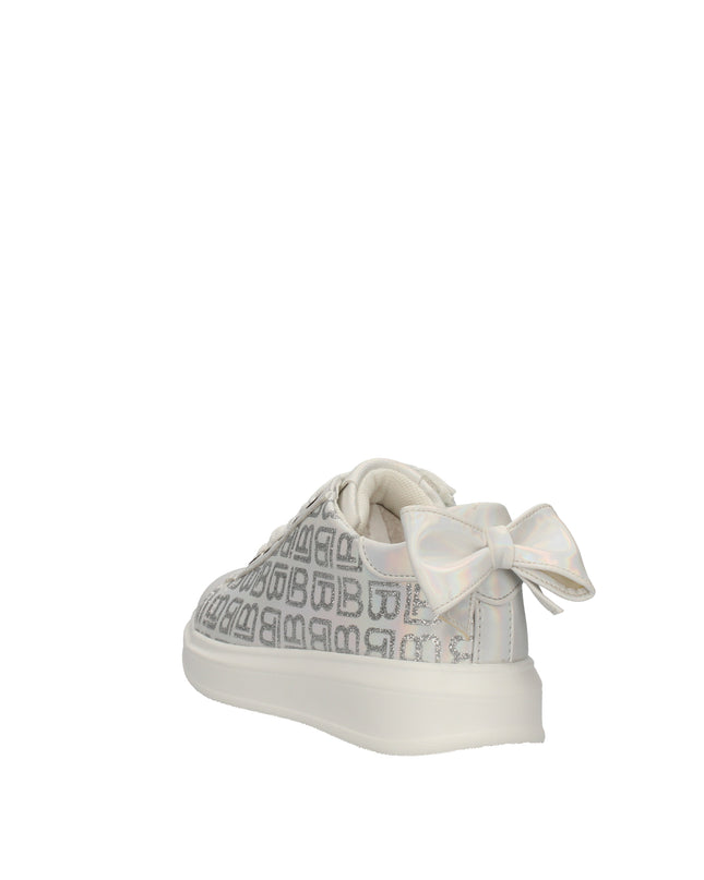 Laura Biagiotti Love sneakers in ecopelle con logo glitterato e fiocco