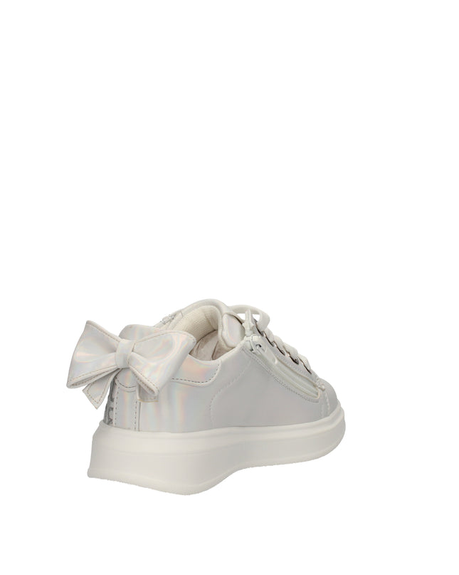 Laura Biagiotti Love sneakers in ecopelle con logo glitterato e fiocco