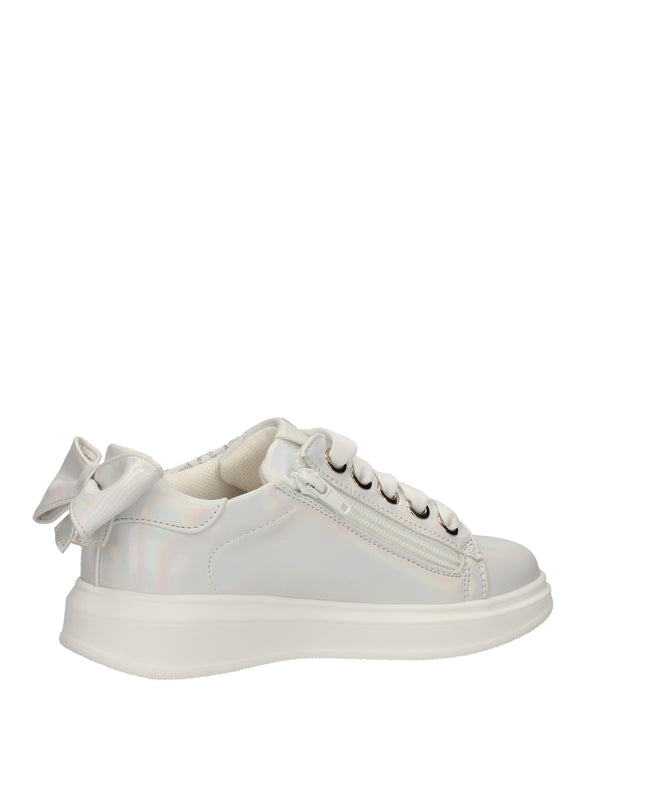 Laura Biagiotti Love sneakers in ecopelle con logo glitterato e fiocco