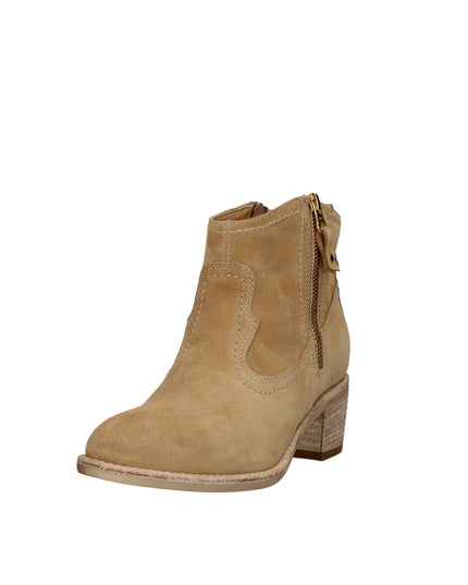 Nero Giardini stivaletti texani in camoscio con tacco effetto legno