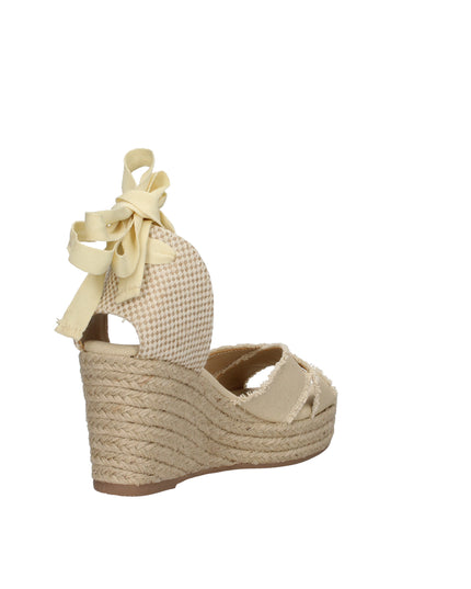 Refresh sandali in tessuto con zeppa in rafia