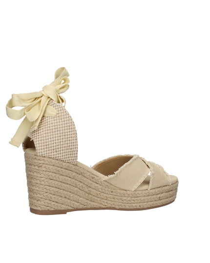 Refresh sandali in tessuto con zeppa in rafia