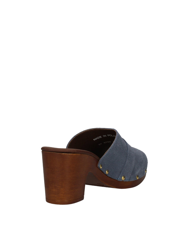 Sanita Seia sandali in pelle con fibbia e tacco effetto legno