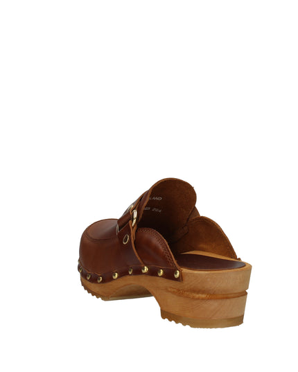 Sanita Lillen sabot con fibbia e fondo in legno