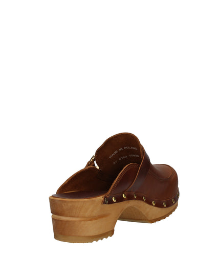 Sanita Lillen sabot con fibbia e fondo in legno