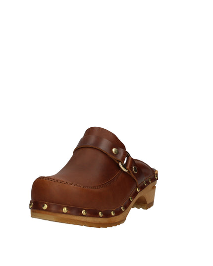 Sanita Lillen sabot con fibbia e fondo in legno