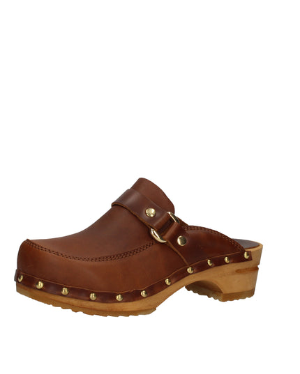 Sanita Lillen sabot con fibbia e fondo in legno