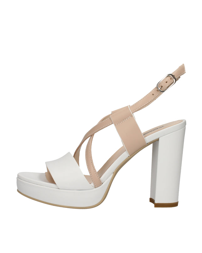 Nero Giardini sandali in pelle con tacco a blocco e plateau