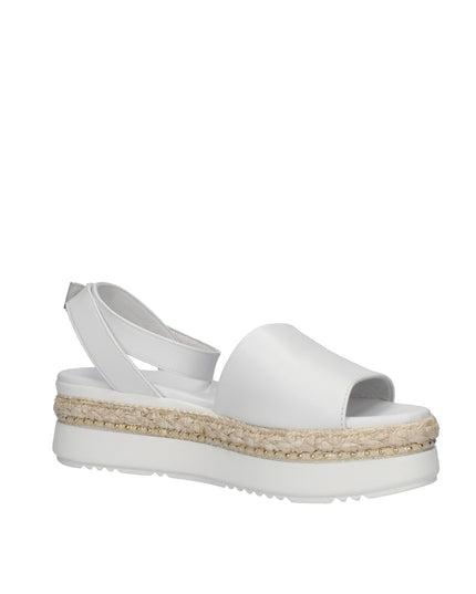 Nero Giardini sandali in pelle con dettagli in rafia