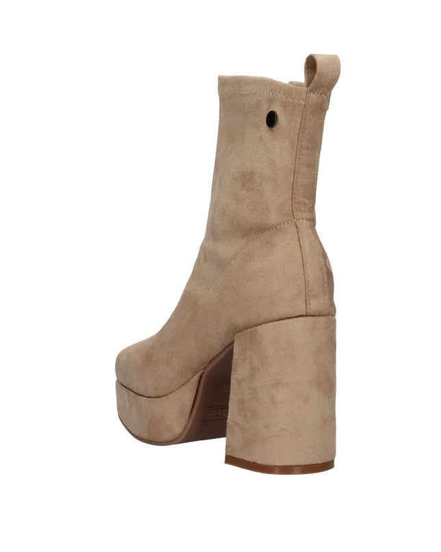 Refresh stivaletti scamosciati con tacco e plateau