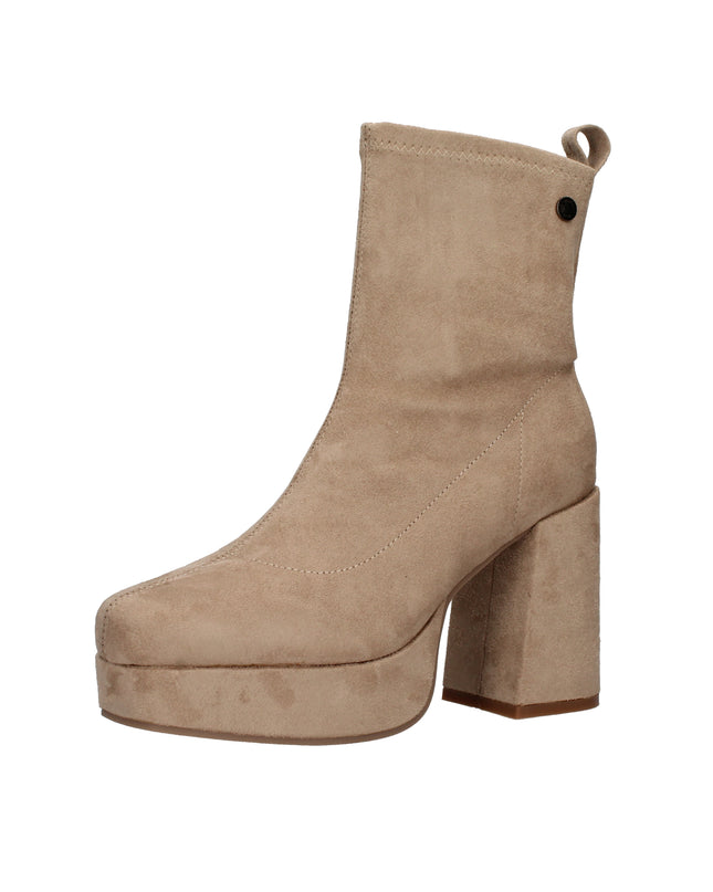 Refresh stivaletti scamosciati con tacco e plateau