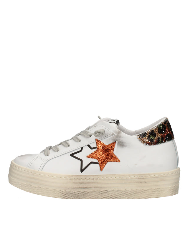 2Star sneakers platform effetto used con dettagli glitter e animalier
