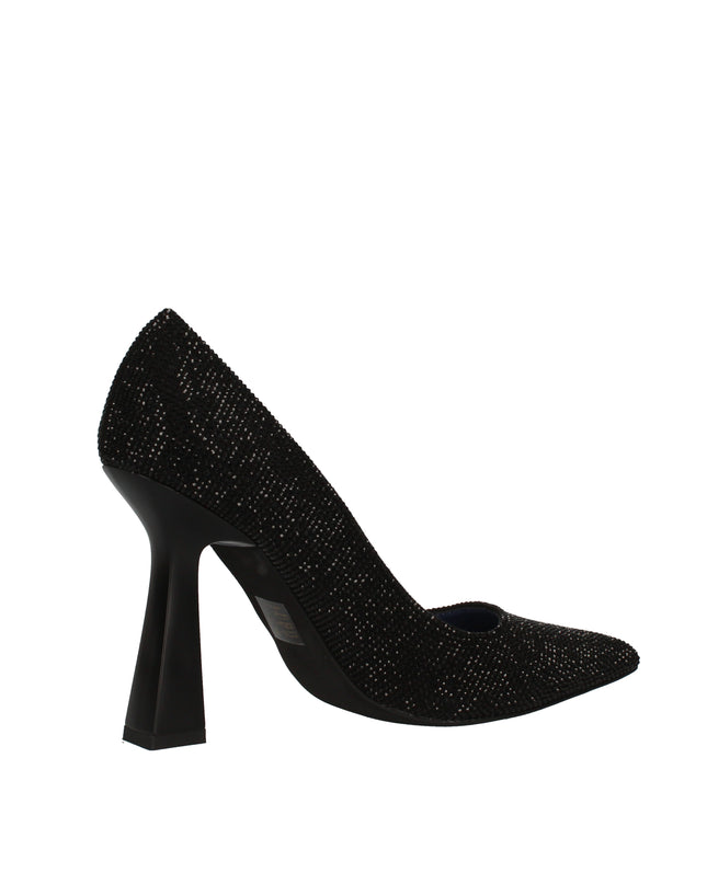 Pregunta decolletè con strass e tacco a clessidra