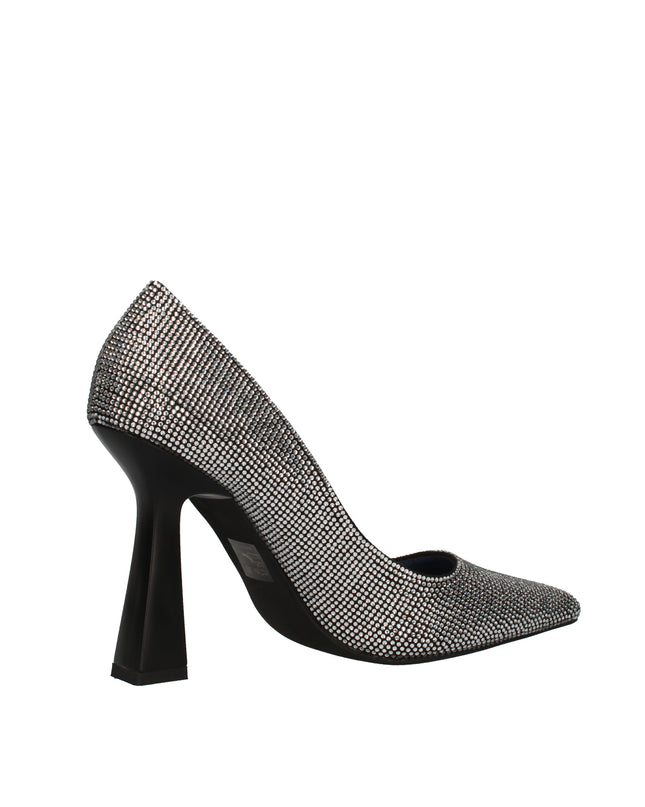 Pregunta decolletè con strass e tacco a clessidra