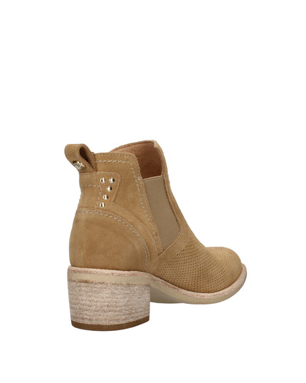 Nero Giardini stivaletti texani in camoscio con tacco effetto legno