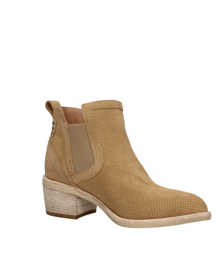 Nero Giardini stivaletti texani in camoscio con tacco effetto legno