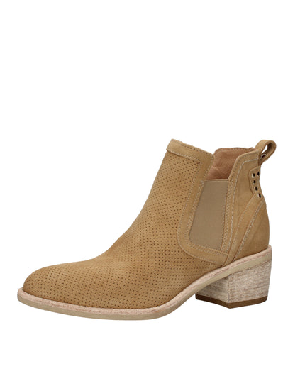 Nero Giardini stivaletti texani in camoscio con tacco effetto legno