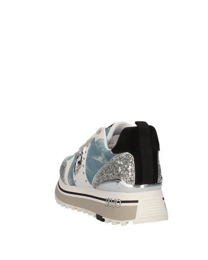 Liu Jo Maxi Wonder sneakers platform in denim e glitter