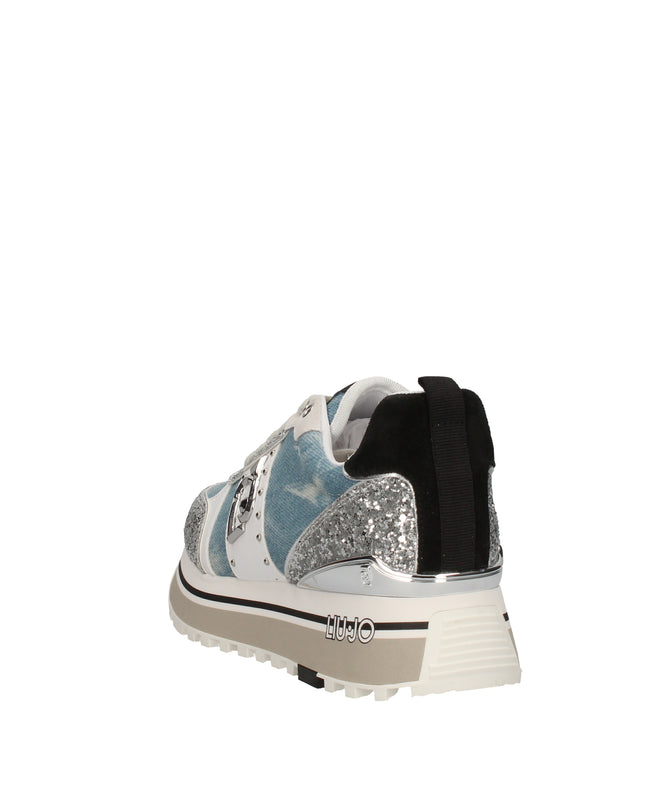Liu Jo Maxi Wonder sneakers platform in denim e glitter