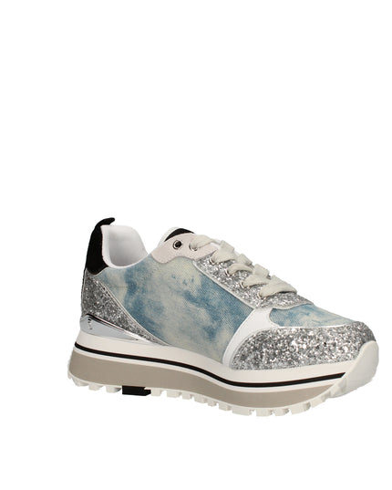 Liu Jo Maxi Wonder sneakers platform in denim e glitter