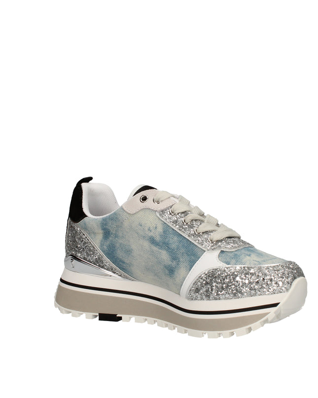 Liu Jo Maxi Wonder sneakers platform in denim e glitter