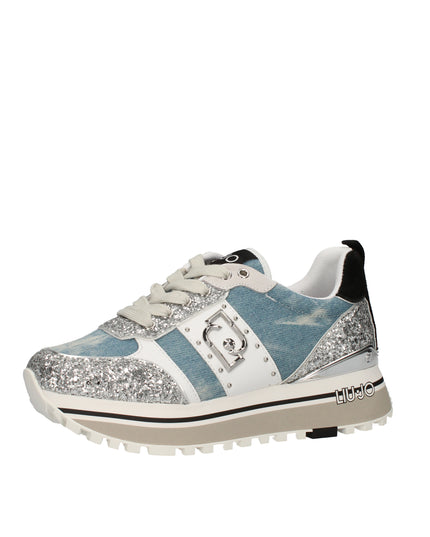 Liu Jo Maxi Wonder sneakers platform in denim e glitter